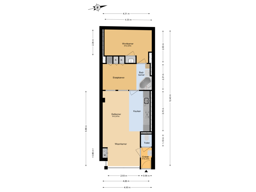 Bekijk plattegrond van Begane Grond van Vergierdeweg 11