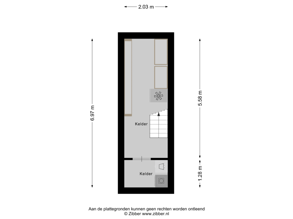 Bekijk plattegrond van Kelder van Meeuwenlaan 1