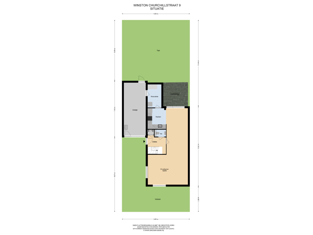 Bekijk plattegrond van Situatie van Winston Churchillstraat 9