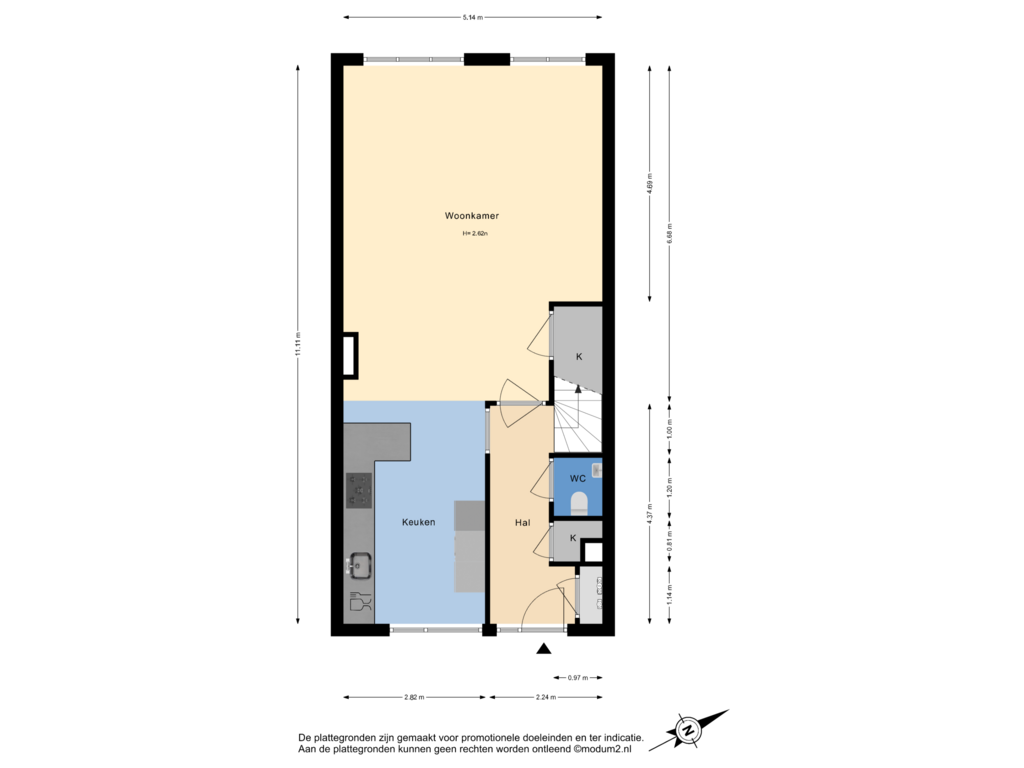 Bekijk plattegrond van 2e verdieping van Maltaplein 36