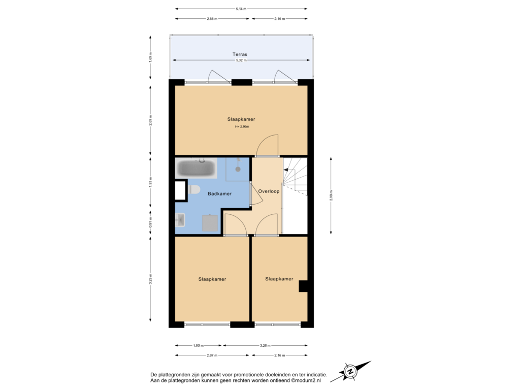 Bekijk plattegrond van 3e verdieping van Maltaplein 36