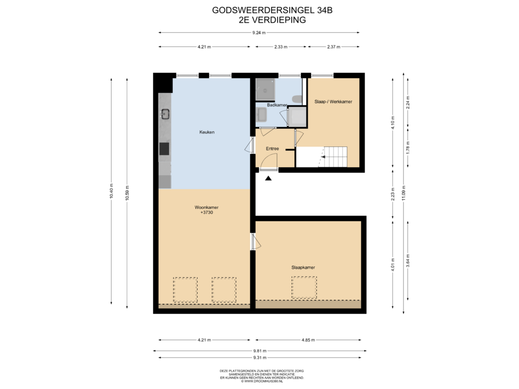 Bekijk plattegrond van 2E Verdieping van Godsweerdersingel 34-B