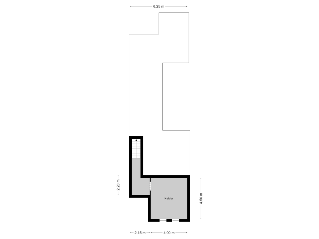 View floorplan of Souterrain of Drievogelstraat 36