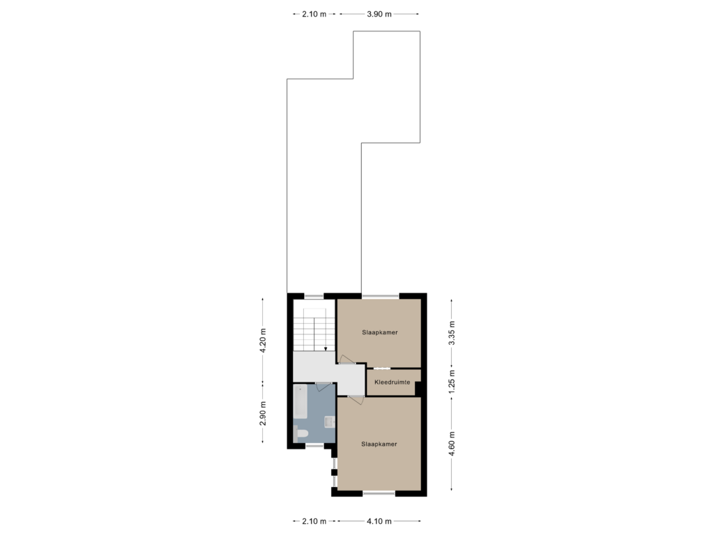 View floorplan of Verdieping 1 of Drievogelstraat 36