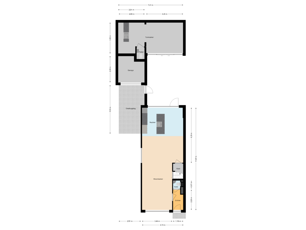 Bekijk plattegrond van Begane Grond van De Pulserstraat 8