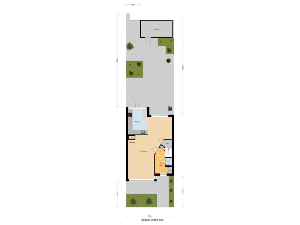 View floorplan of Begane Grond Tuin of Mauritsstraat 34