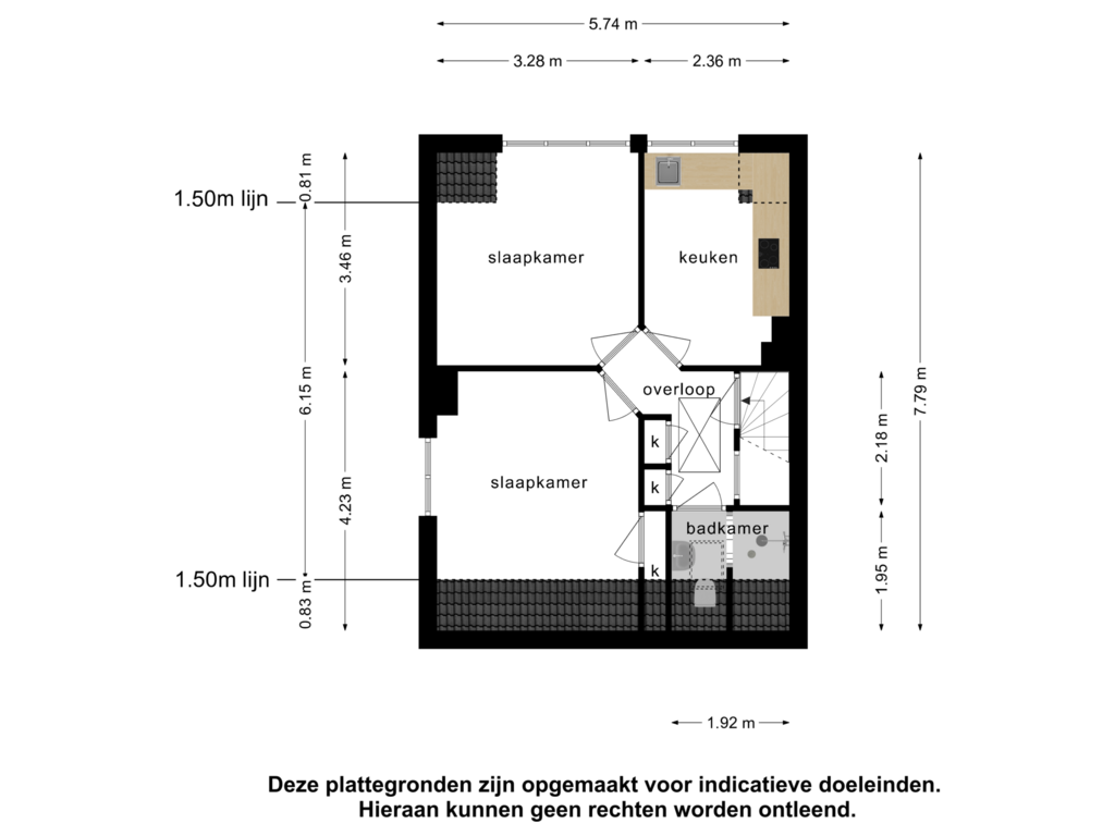 View floorplan of 1e verdieping of Schuitvlotstraat 30