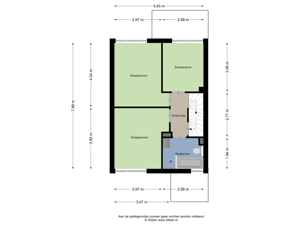 Bekijk plattegrond van Eerste verdieping van Wassenbergstraat 29