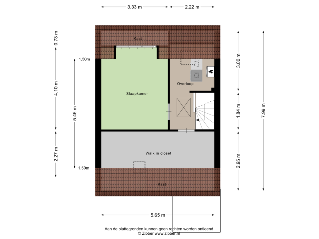 Bekijk plattegrond van Tweede Verdieping van Wassenbergstraat 29