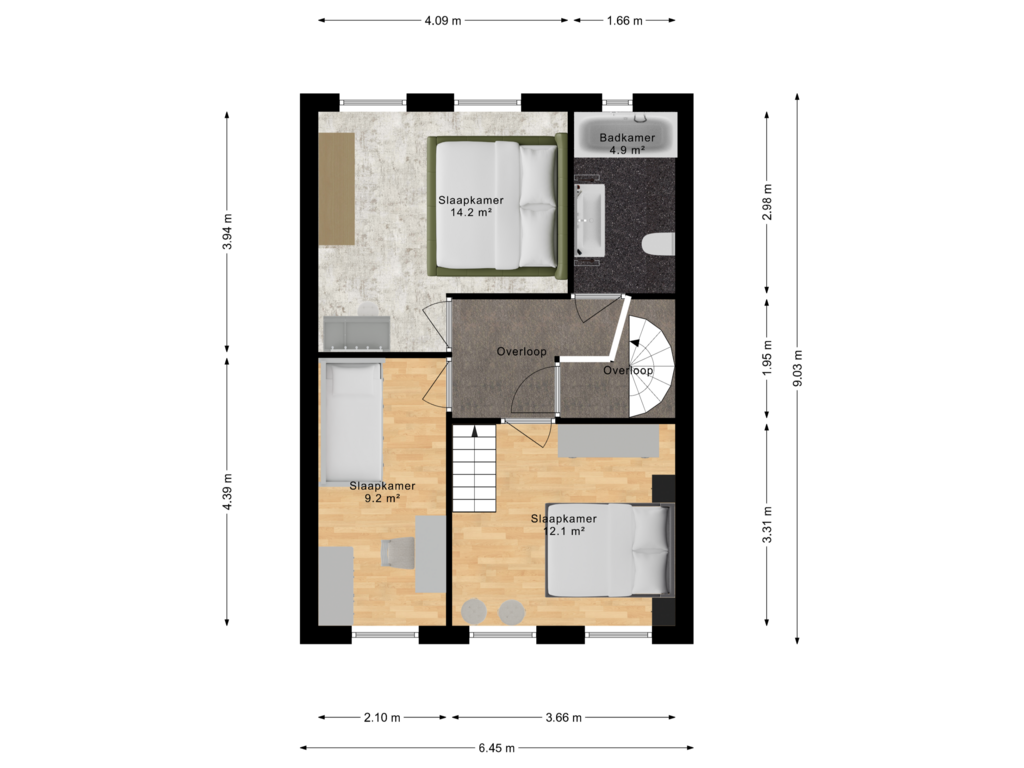 Bekijk plattegrond van Second Floor van Bokstraat 52