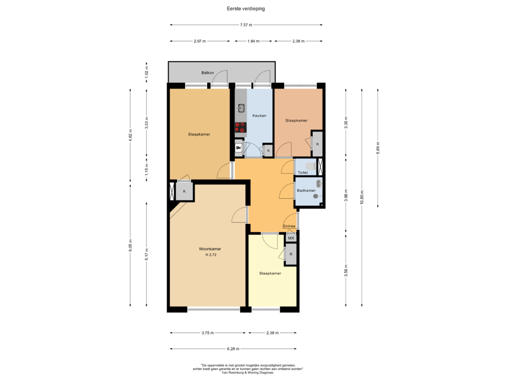 Bekijk plattegrond van Eerste verdieping van Burggravenlaan 43