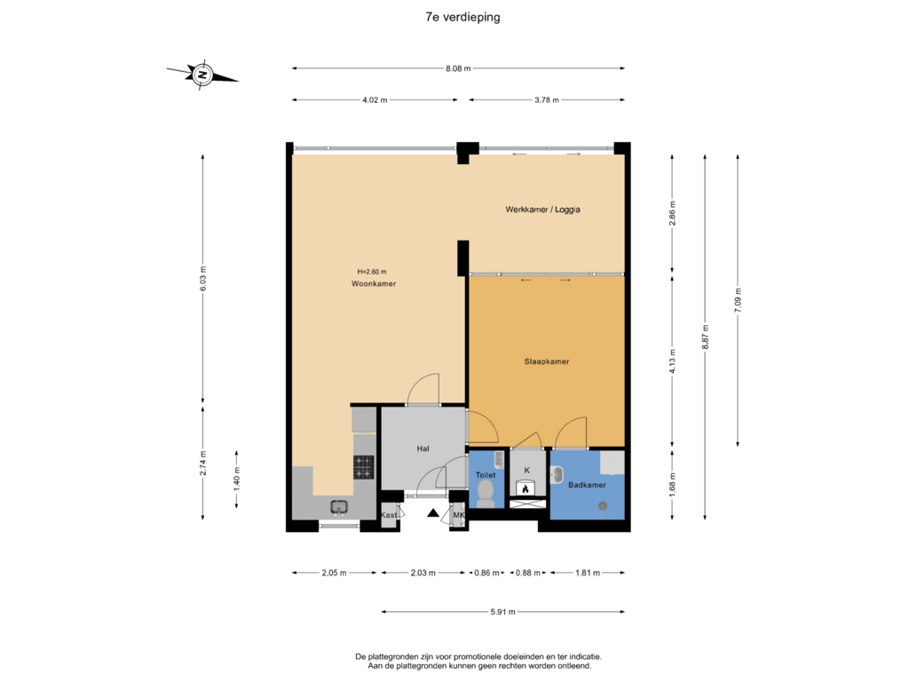 Bekijk plattegrond van 7e verdieping van Overzicht 82