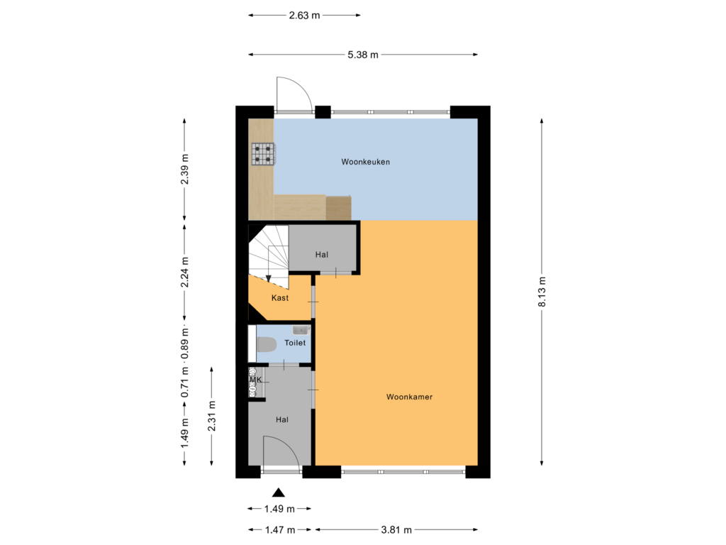 Bekijk plattegrond van Begane Grond van Bertus Aafjesboulevard 40