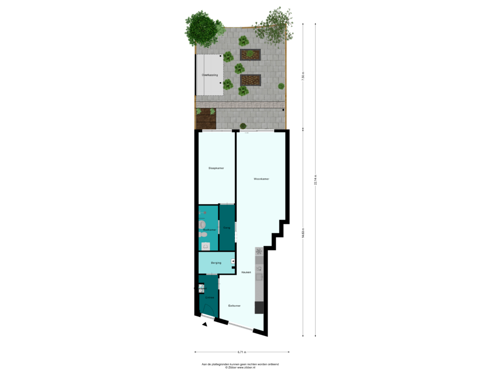 Bekijk plattegrond van Begane Grond _Tuin van Haag en Veld 91-A