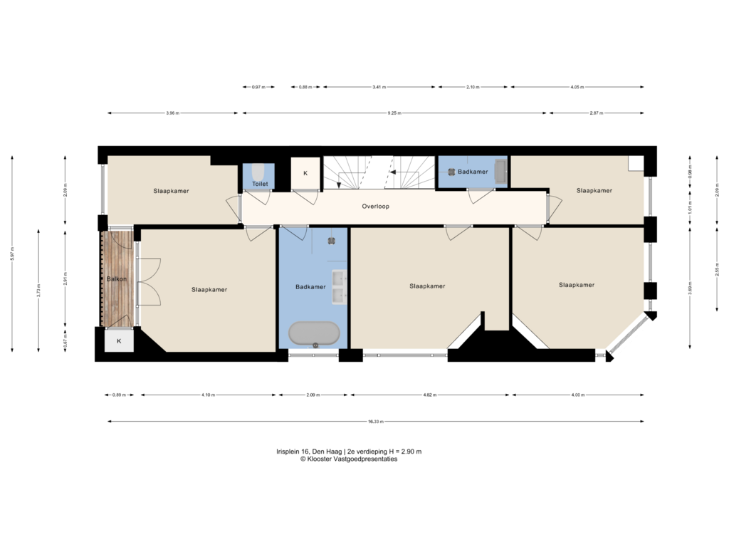 Bekijk plattegrond van 2e verdieping van Irisplein 16