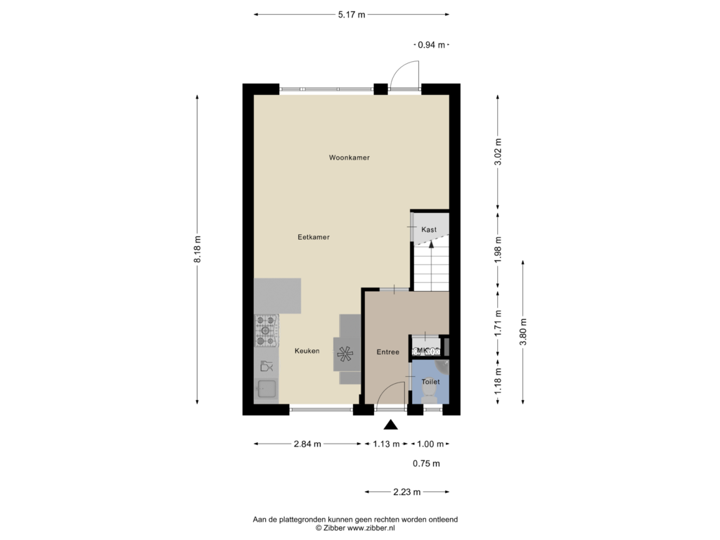 Bekijk plattegrond van Begane Grond van Klokkengieterstraat 13