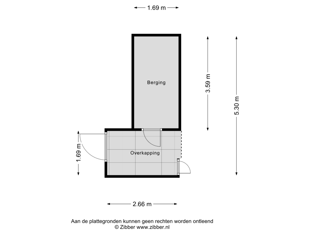 Bekijk plattegrond van Berging van Klokkengieterstraat 13