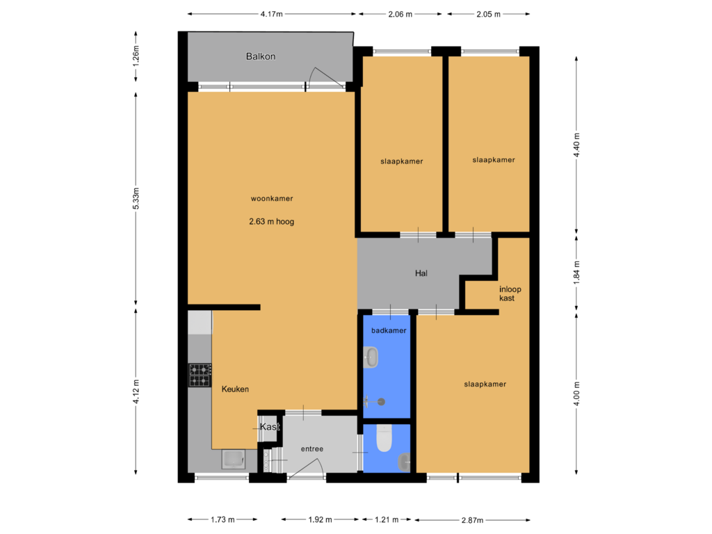 View floorplan of Verdieping of Sinnigvelderstraat 163