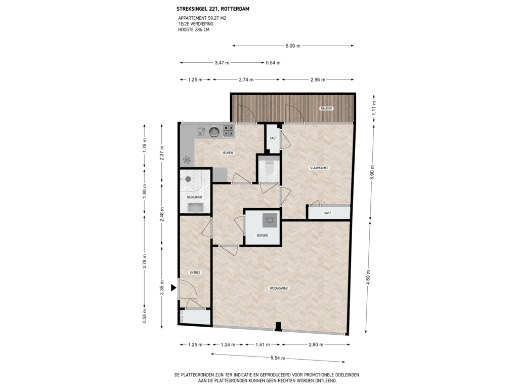 View floorplan of 1e/2e verdieping of Streksingel 221