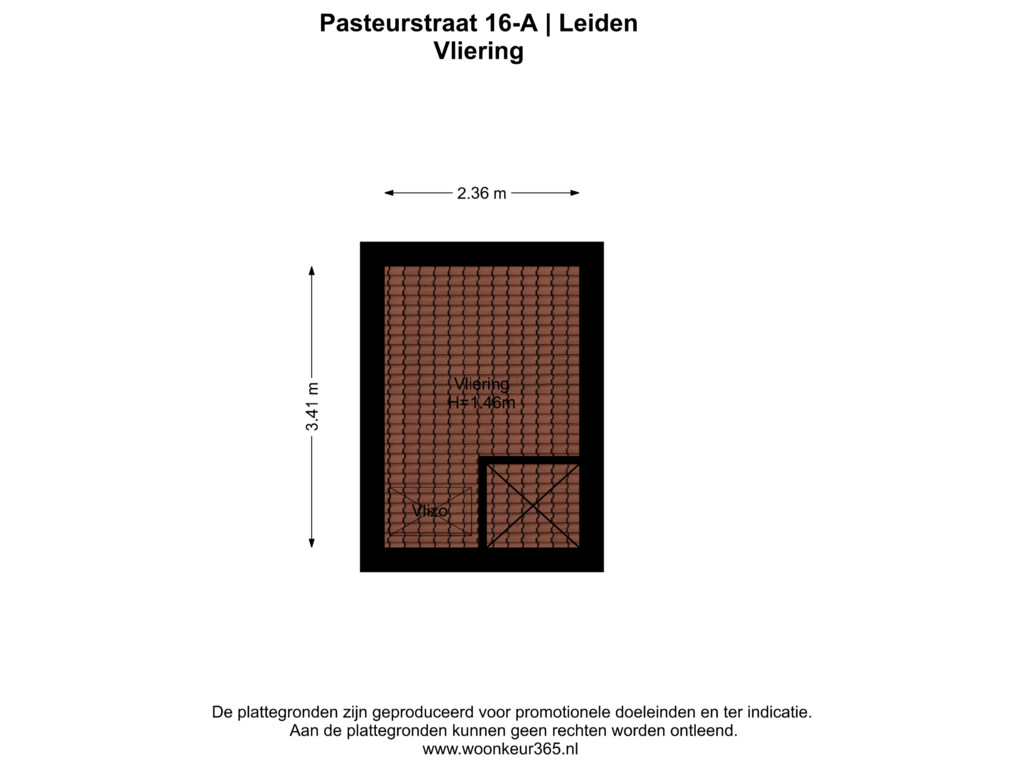 View floorplan of Vliering of Pasteurstraat 16-A