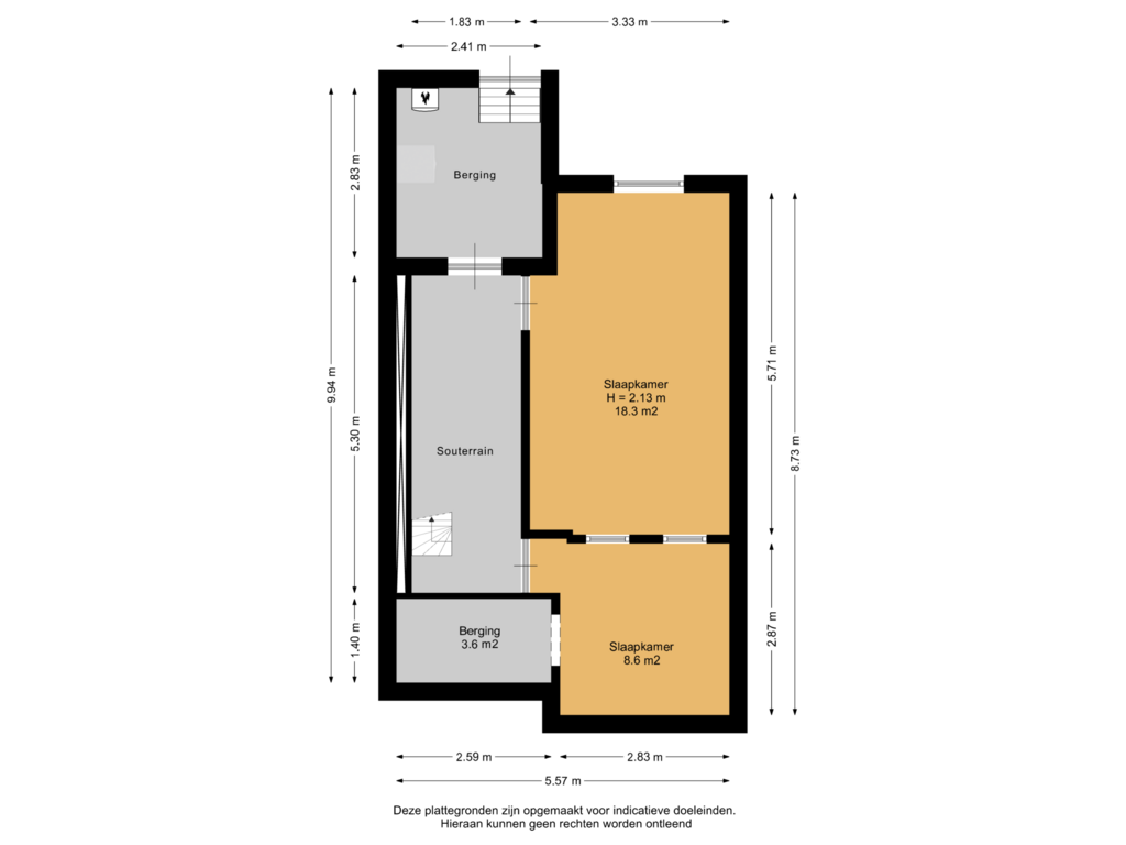 View floorplan of Souterrain of Zestienhovensekade 343