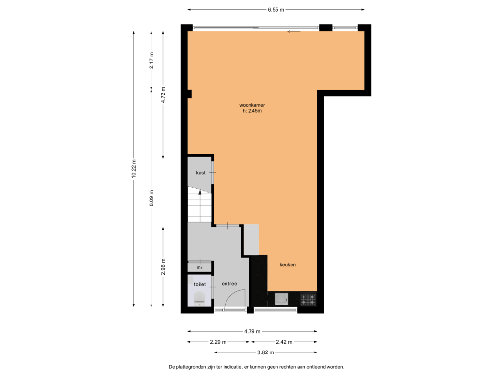 Bekijk plattegrond van begane grond van Vinkenbroek 89