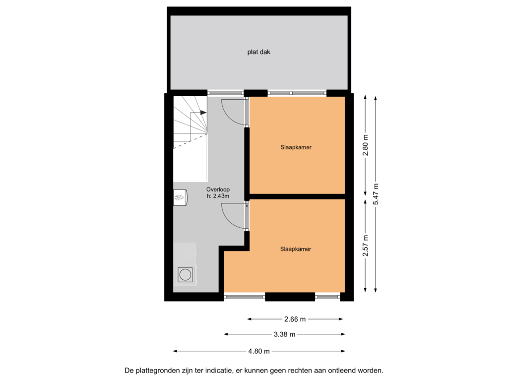 Bekijk plattegrond van 2e verdieping van Vinkenbroek 89