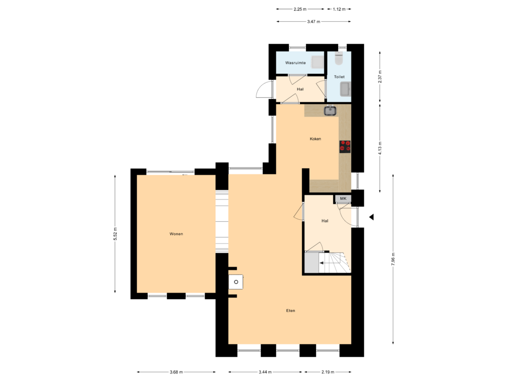 Bekijk plattegrond van Begane Grond van Pruisische Veldweg 92