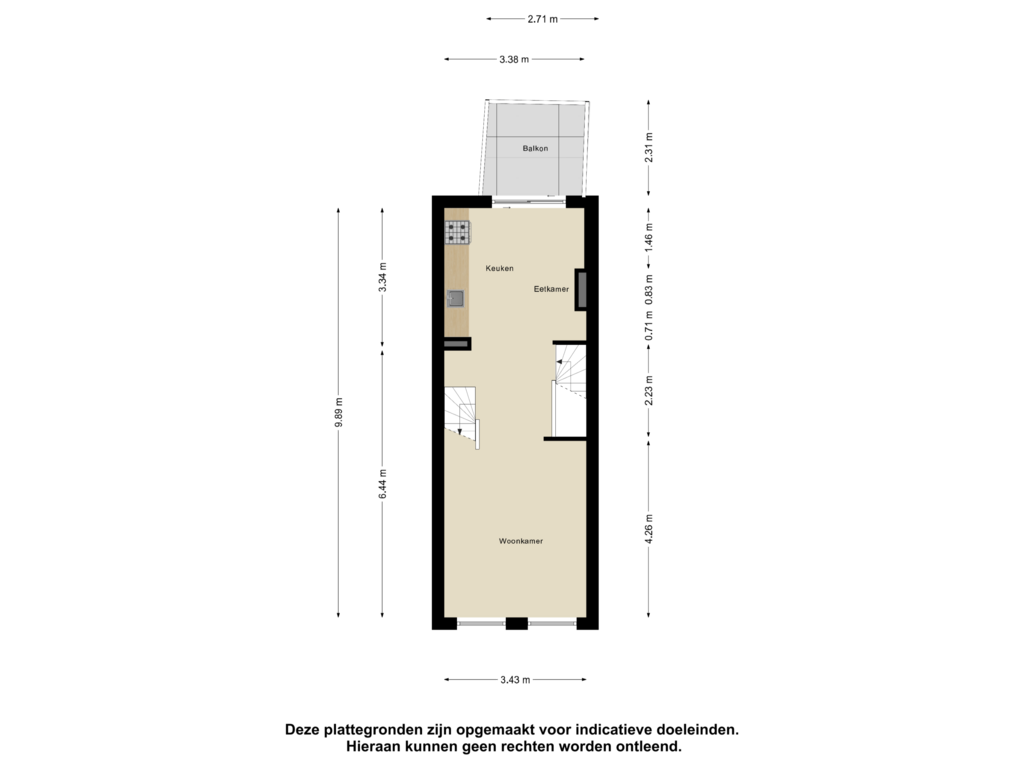 Bekijk plattegrond van Eerste Verdieping van Westvoorstraat 13