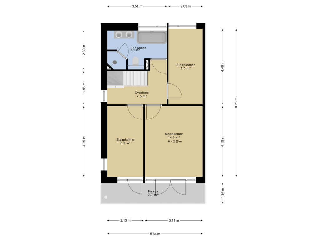 Bekijk plattegrond van 1e verdieping van Caro van Eyckweg 9