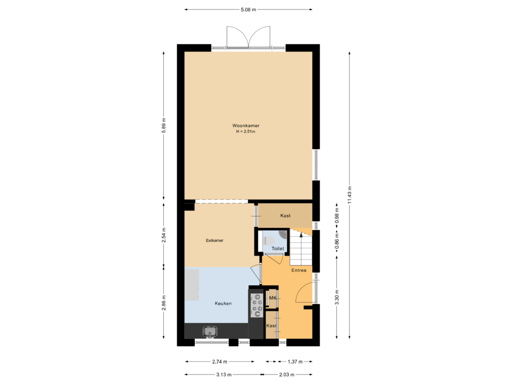 View floorplan of Begane grond of Brouwershof 2