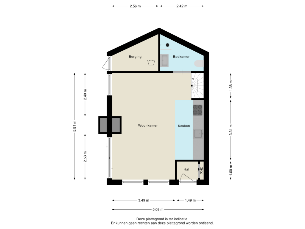 View floorplan of Begane grond of Het Zwiggelterveld 158