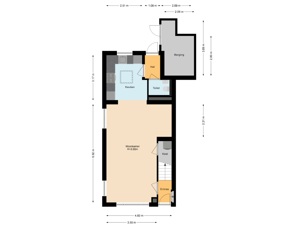 Bekijk plattegrond van Begane grond van Dorpsstraat 430