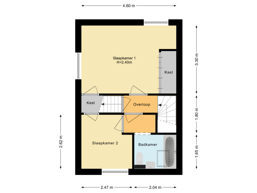 Bekijk plattegrond van Eerste verdieping van Dorpsstraat 430