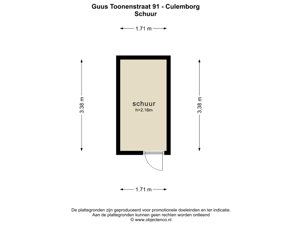 View floorplan of SCHUUR of Guus Toonenstraat 91