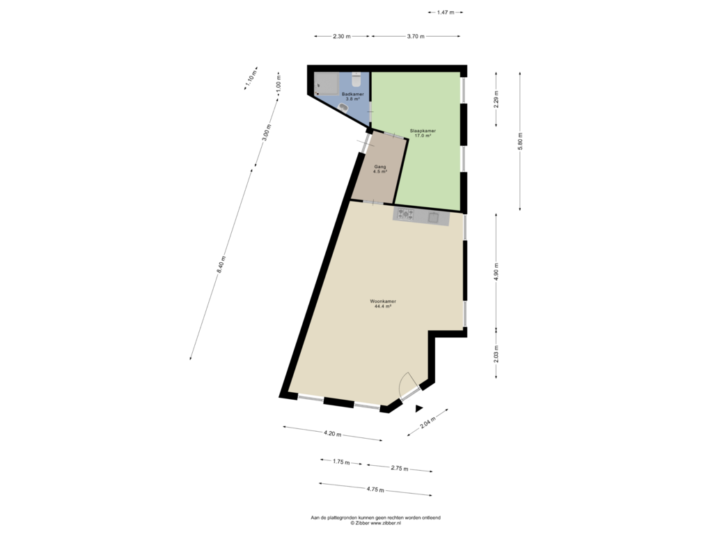 Bekijk plattegrond van Appartement van Raamstraat 59