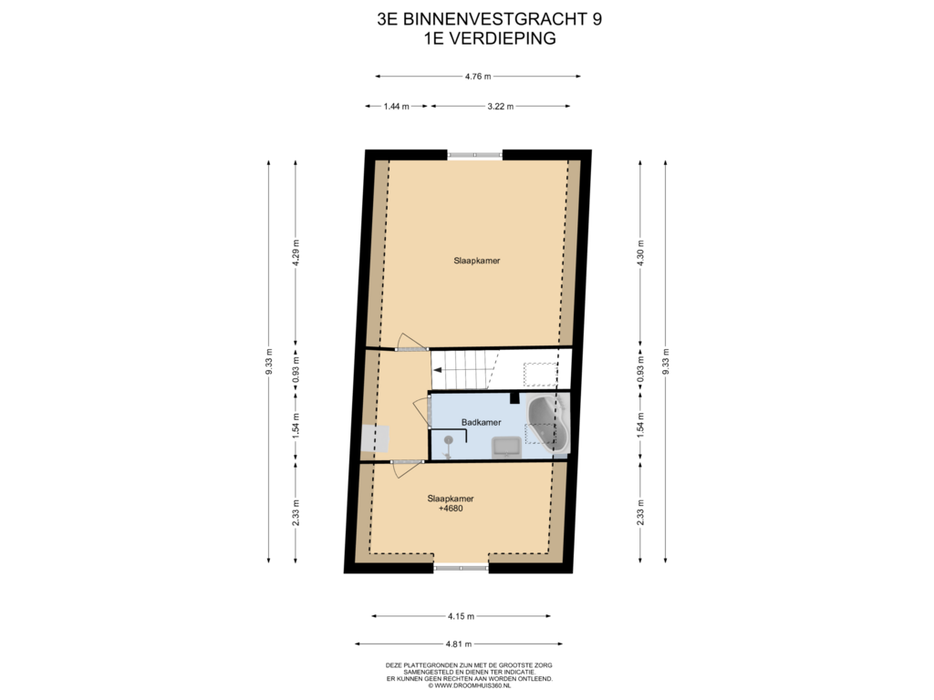 Bekijk plattegrond van 1E Verdieping van 3e Binnenvestgracht 9