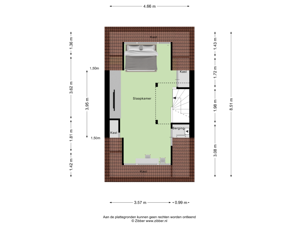 View floorplan of Tweede Verdieping of Offenbachplantsoen 32