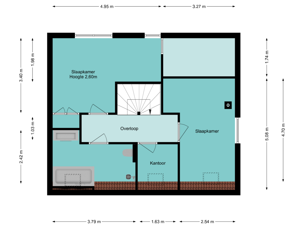 Bekijk plattegrond van 1e verdieping van Rogier van Otterloostraat 25