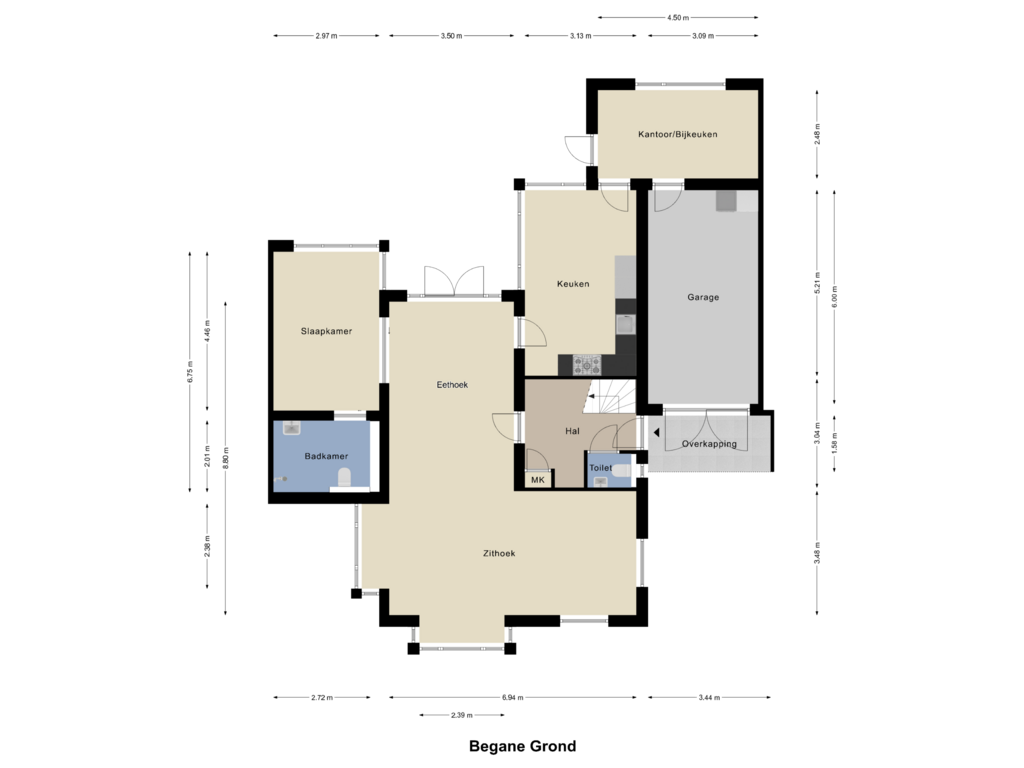 View floorplan of Begane Grond of Hinkert 14