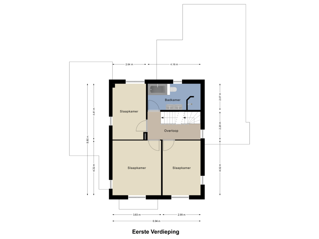 View floorplan of Eerste Verdieping of Hinkert 14