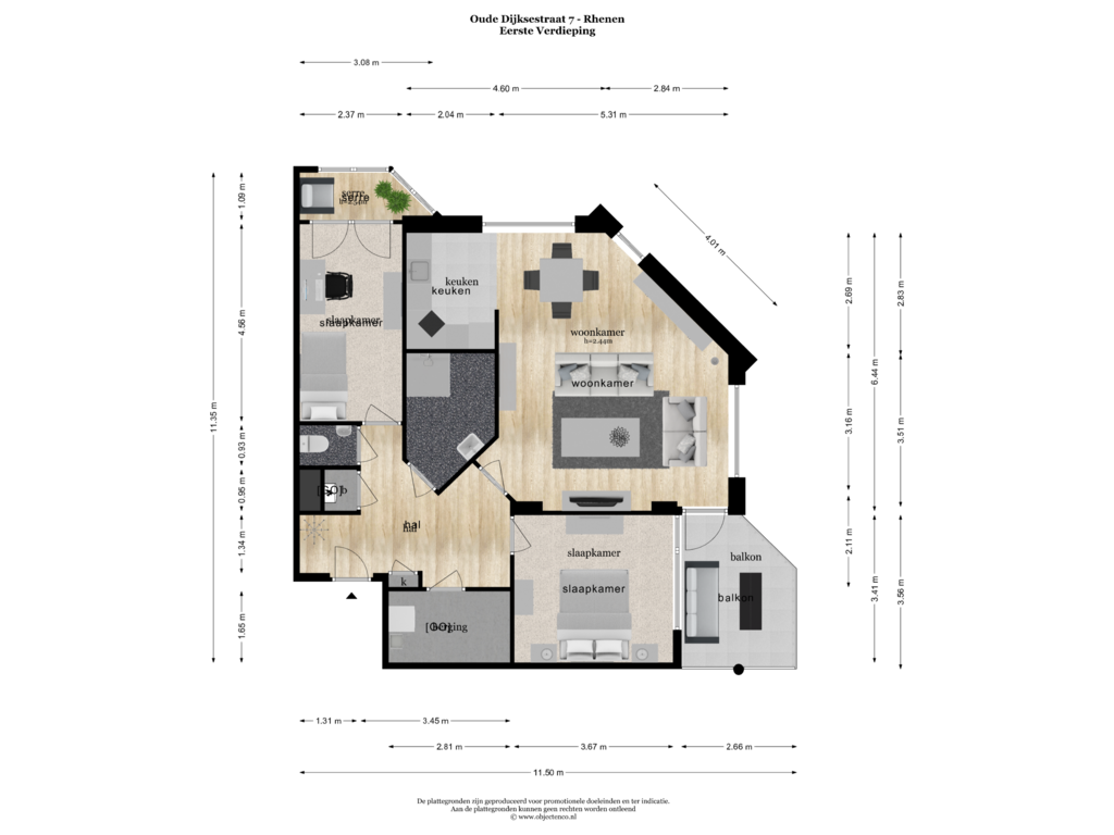 Bekijk plattegrond van EERSTE VERDIEPING van Oude Dijksestraat 7