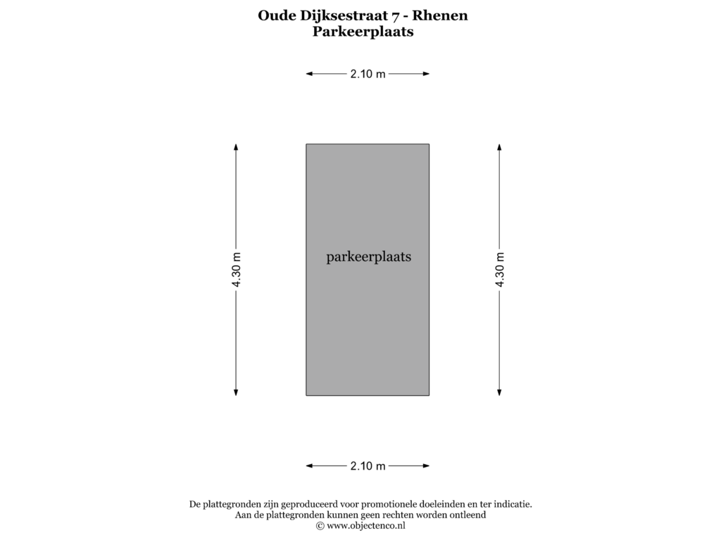 Bekijk plattegrond van PARKEERPLAATS van Oude Dijksestraat 7