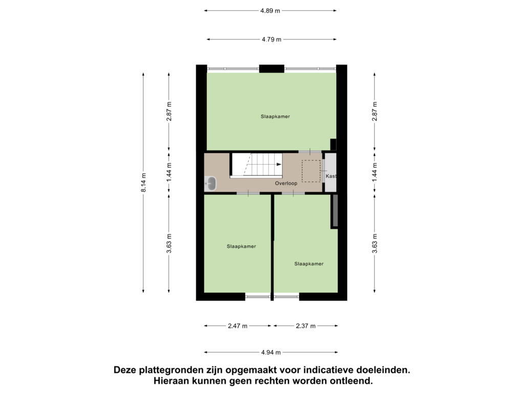 Bekijk plattegrond van Eerste verdieping van Oranjestraat 3