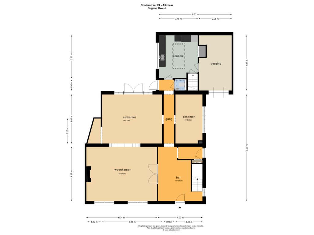 Bekijk plattegrond van Begane Grond van Costerstraat 24