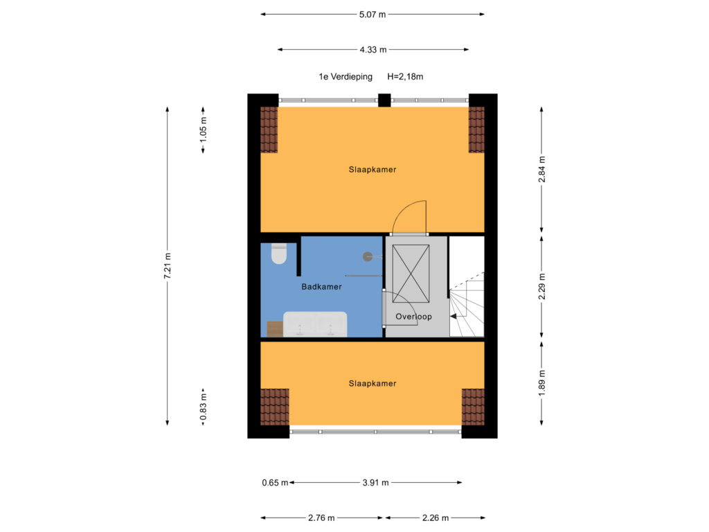 View floorplan of 1e Verdieping of Noordeindseweg 39