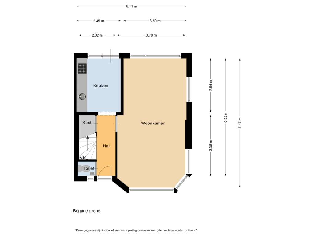 View floorplan of Begane grond of Wijkerstraatweg 166