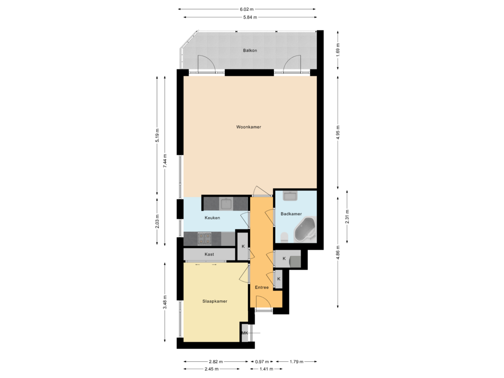 Bekijk plattegrond van Appartement van Eisenhowerstraat 222