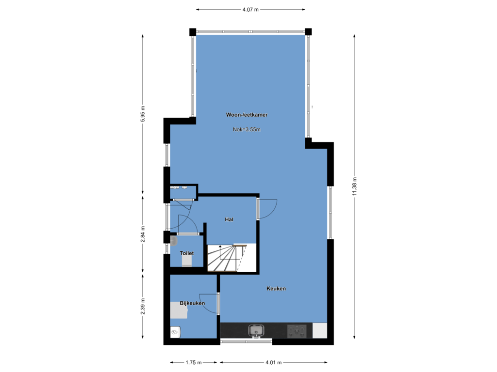 View floorplan of Begane grond of Rading 2-A07