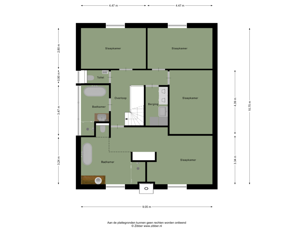 View floorplan of Eerste Verdieping of Villa 1 (Bouwnr. 6)